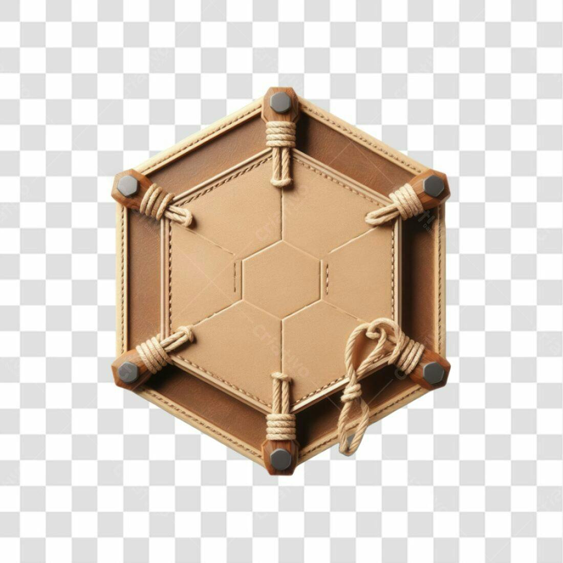 Selo Hexagonal Marinho PNG com fundo transparente