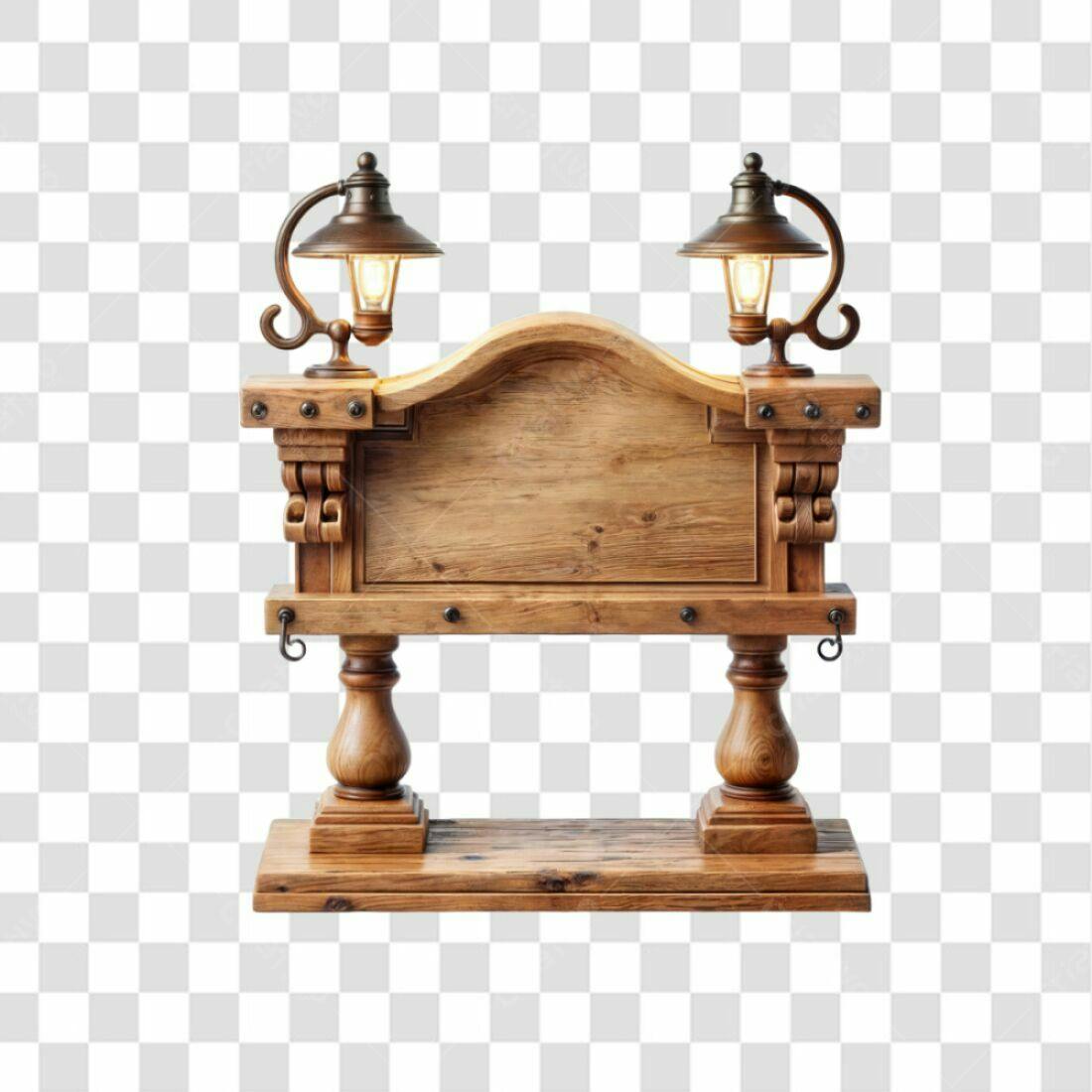 Placa de Madeira Rustica PNG com fundo transparente