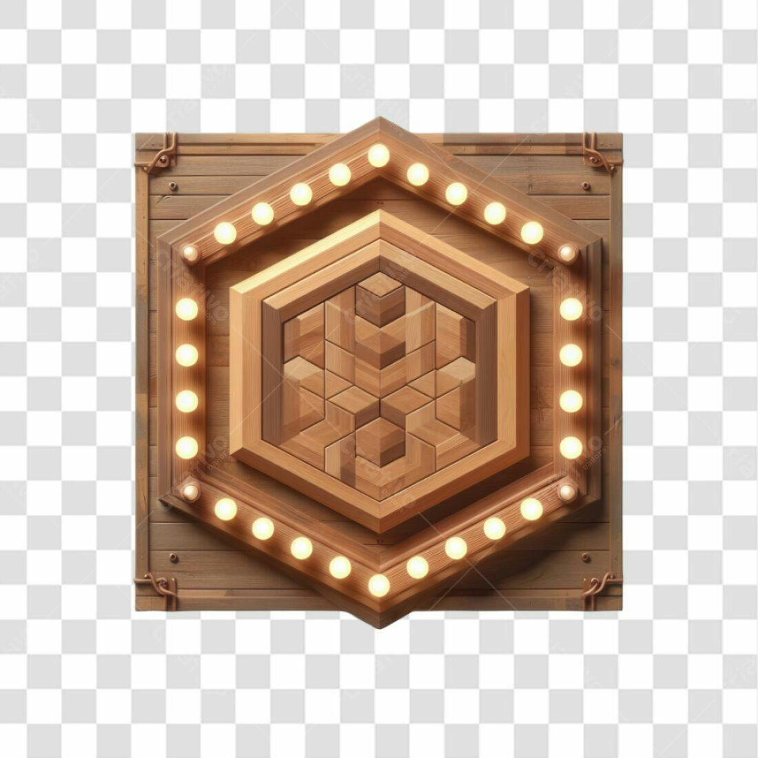 Icone Hexagonal Madeira PNG com fundo transparente