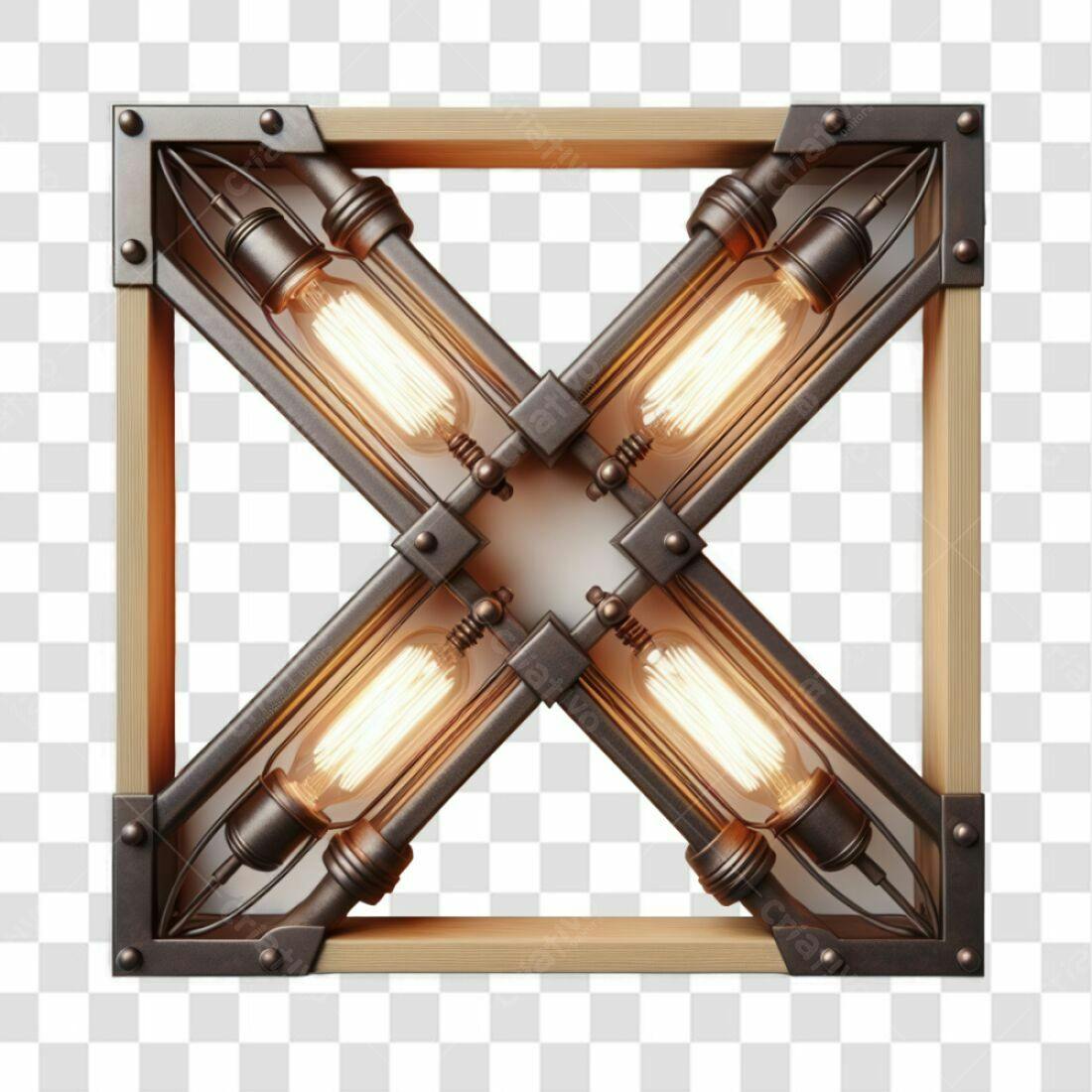 Icone Letra X estilo industrial PNG com fundo transparente