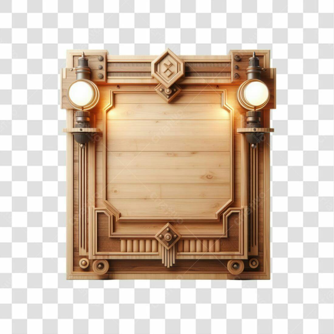 Quadro de Madeira PNG com fundo transparente