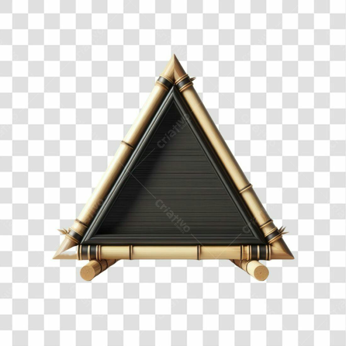 Moldura Triangular em Bambu PNG com fundo transparente