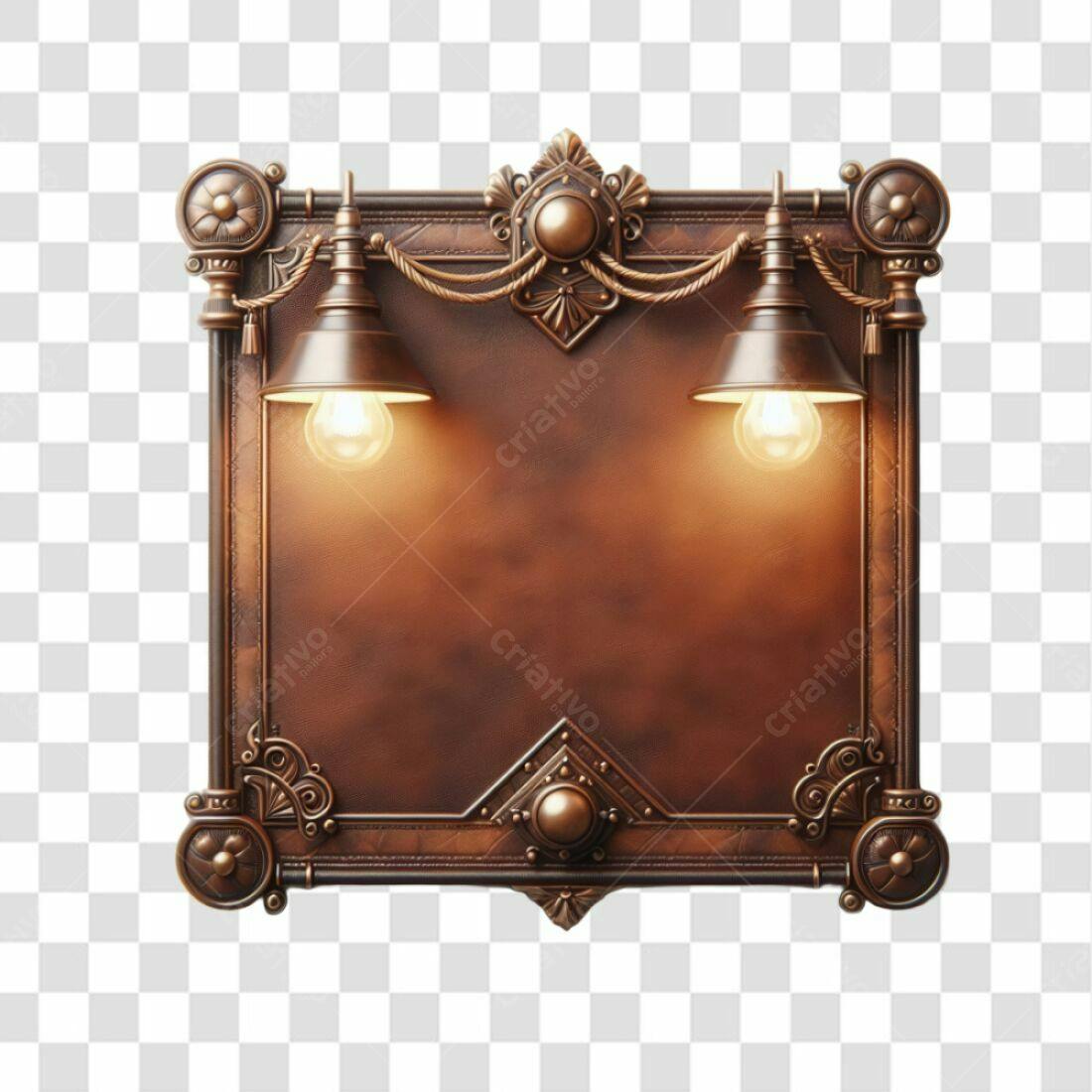 Quadro decorativo vintage PNG com fundo transparente