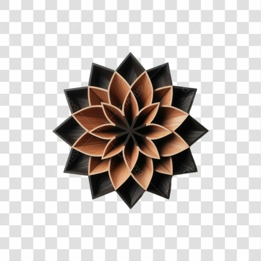 Icone Mandala Madeira PNG com fundo transparente