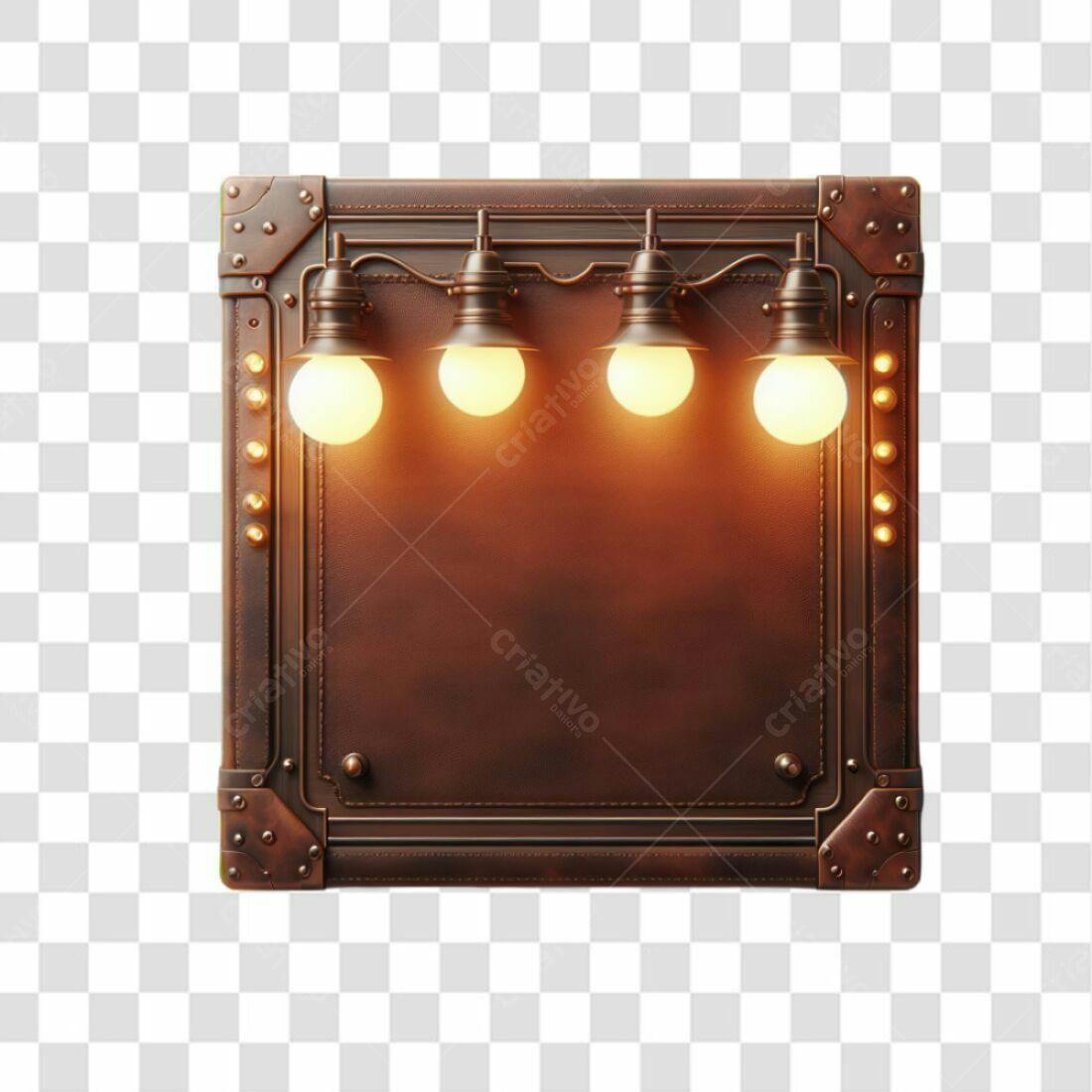 Banner estilo steampunk PNG com fundo transparente