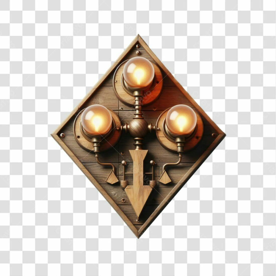 Icone steampunk lâmpada PNG com fundo transparente