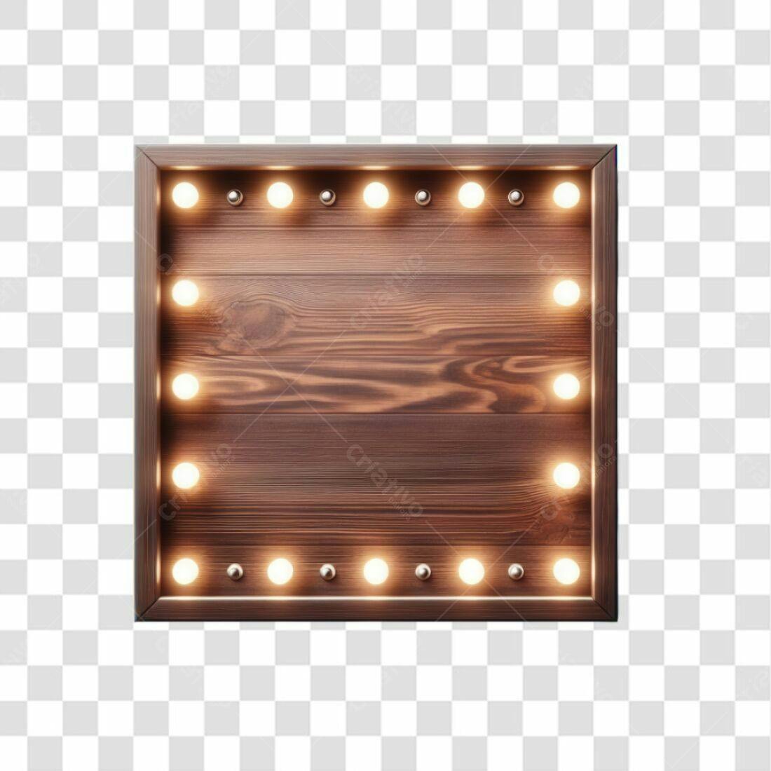 Quadro de madeira PNG com fundo transparente