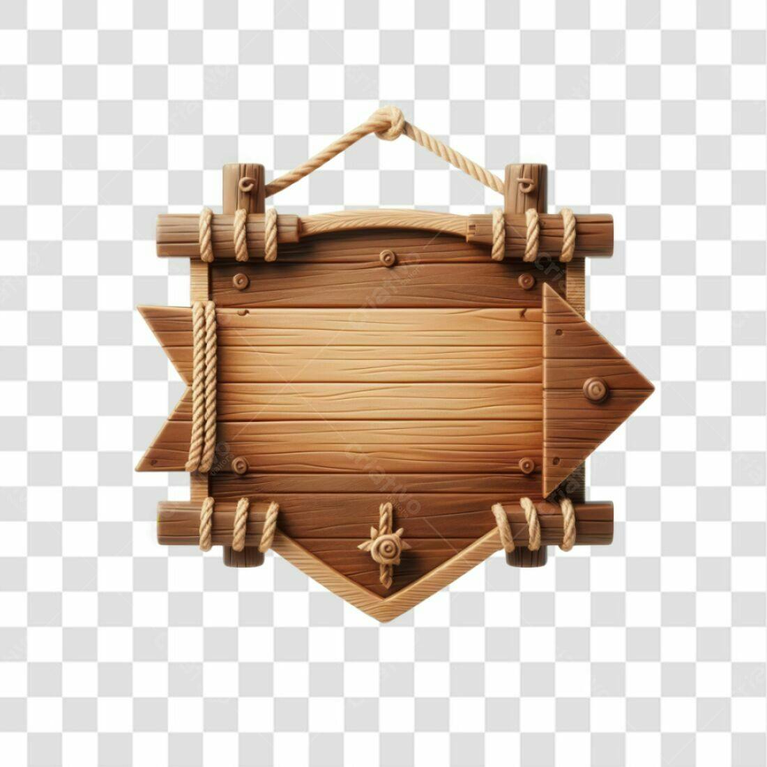 Placa de Madeira PNG com fundo transparente
