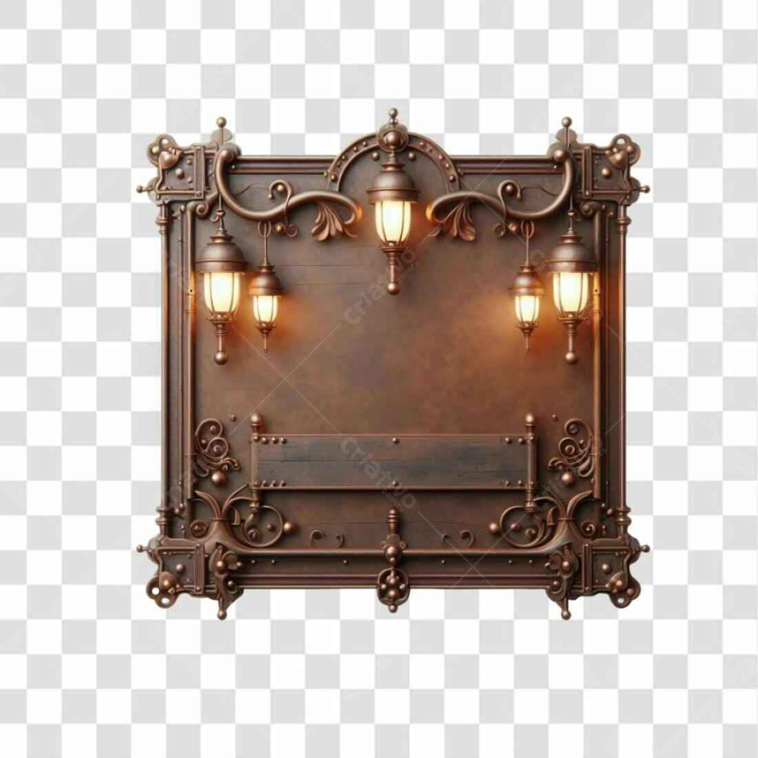 Quadro vintage PNG com fundo transparente