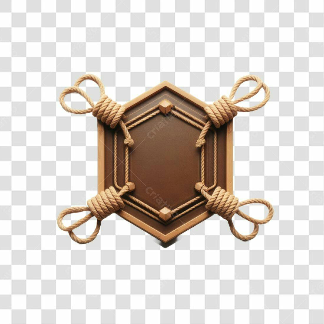 Selo Hexagonal com Corda PNG com fundo transparente