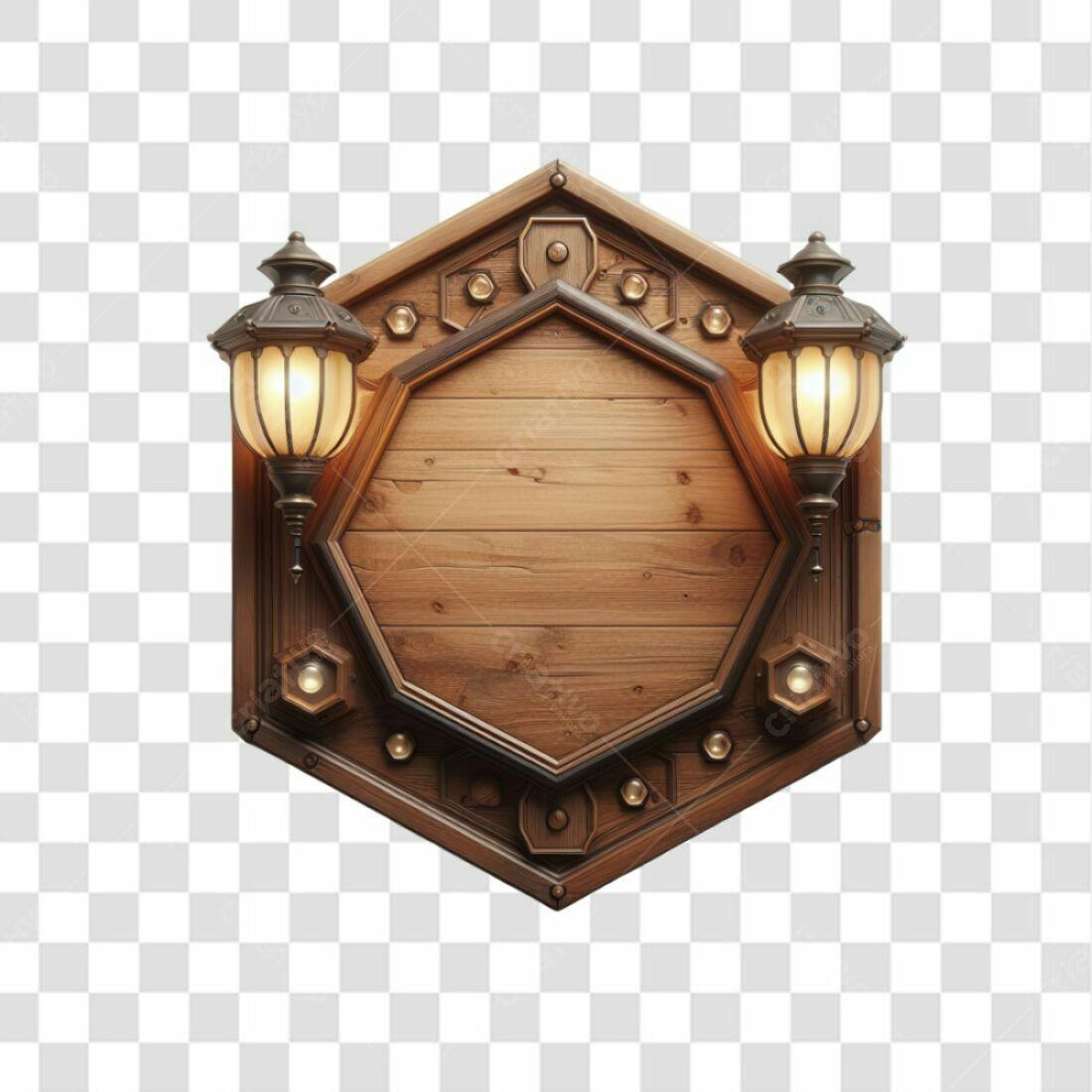 Placa de Madeira Vintage PNG com fundo transparente