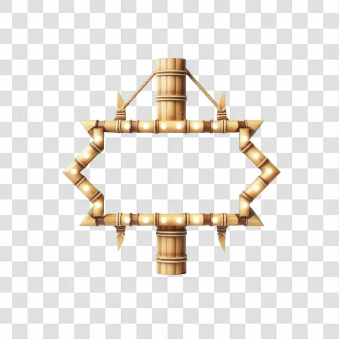 Moldura de Bambu PNG com fundo transparente