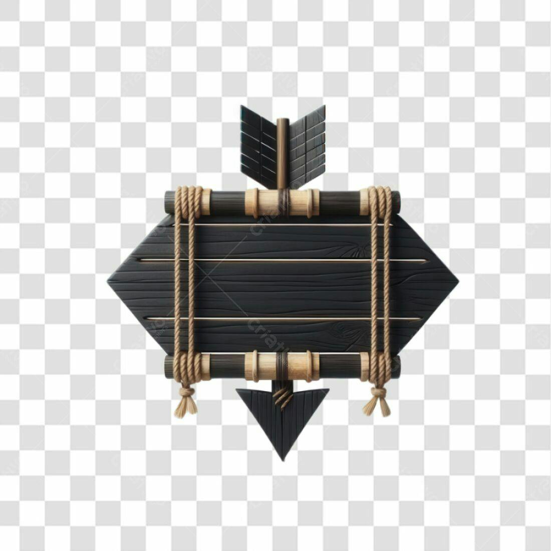 Placa de madeira PNG com fundo transparente