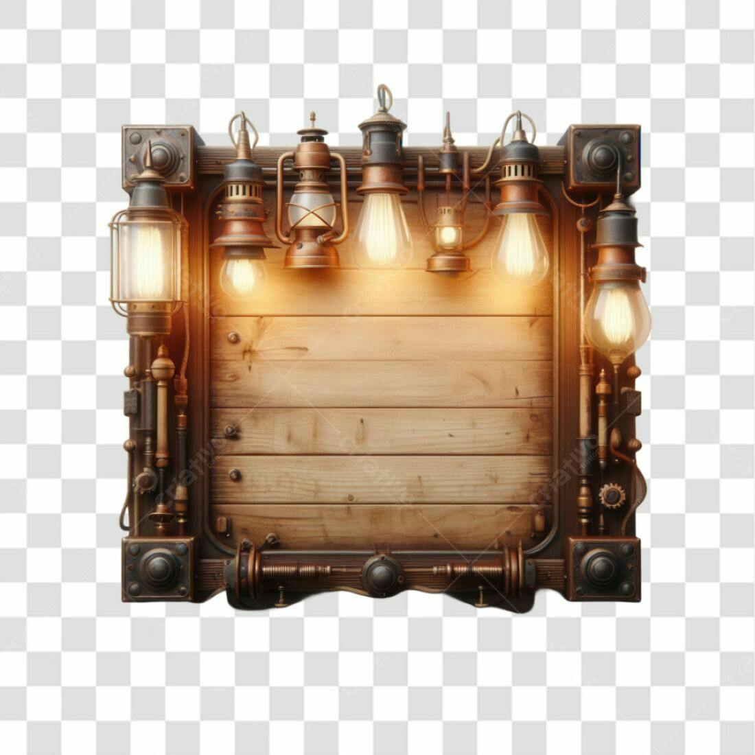 Banner Steampunk Madeira PNG com fundo transparente