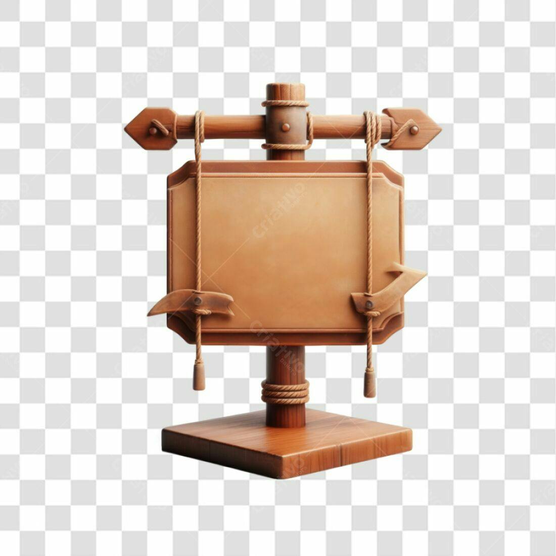 Placa de Madeira PNG com fundo transparente