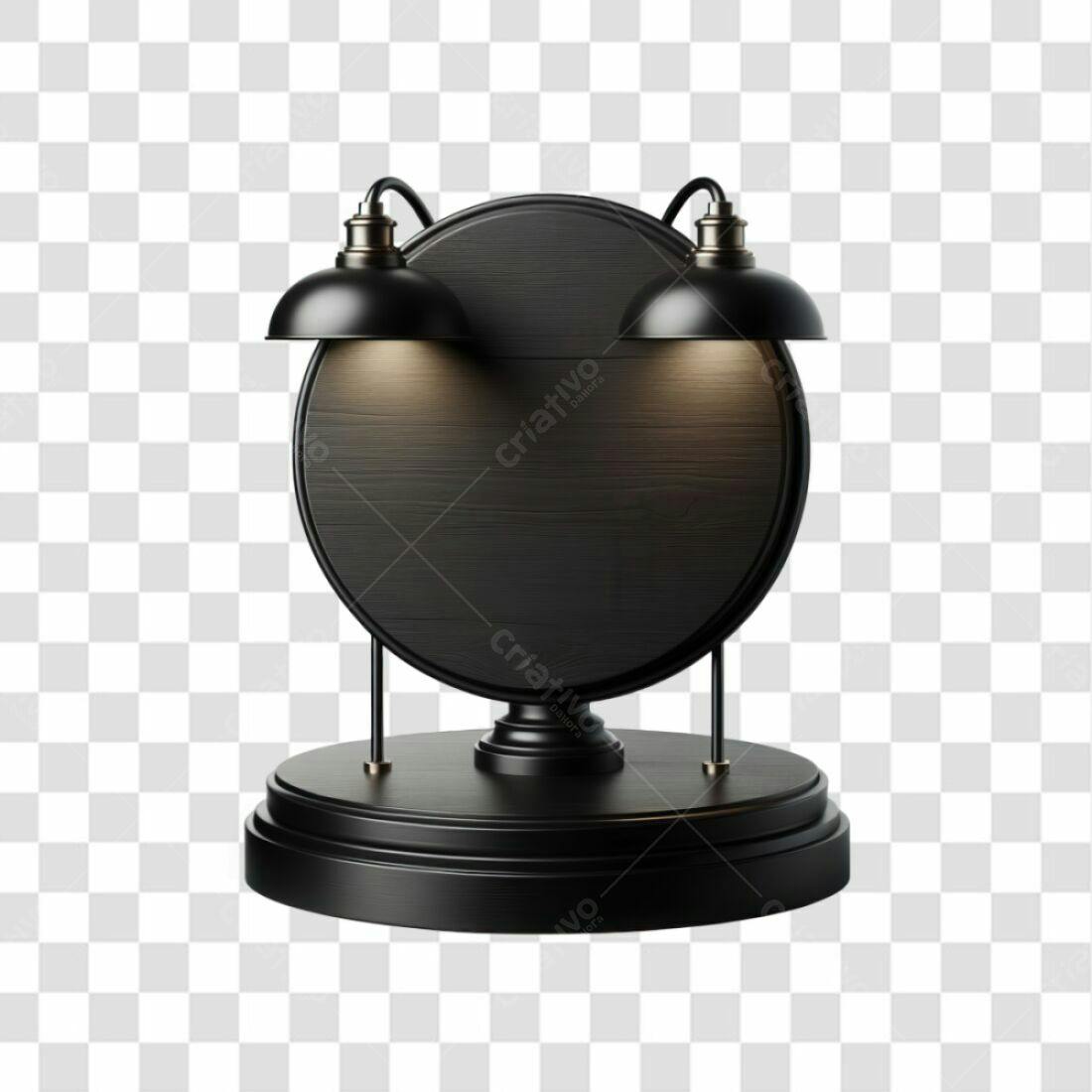 Mockup de Placa Circular Preta PNG com fundo transparente