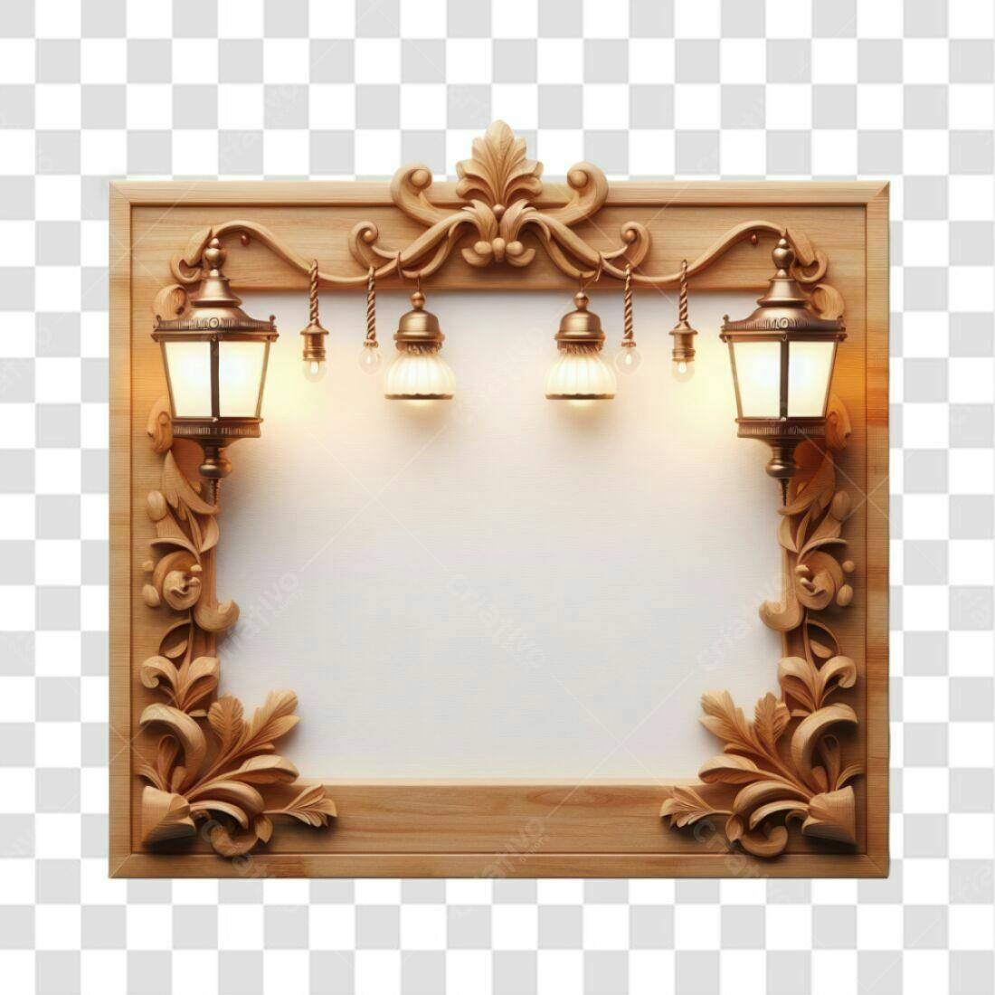 Moldura PNG com fundo transparente para convites