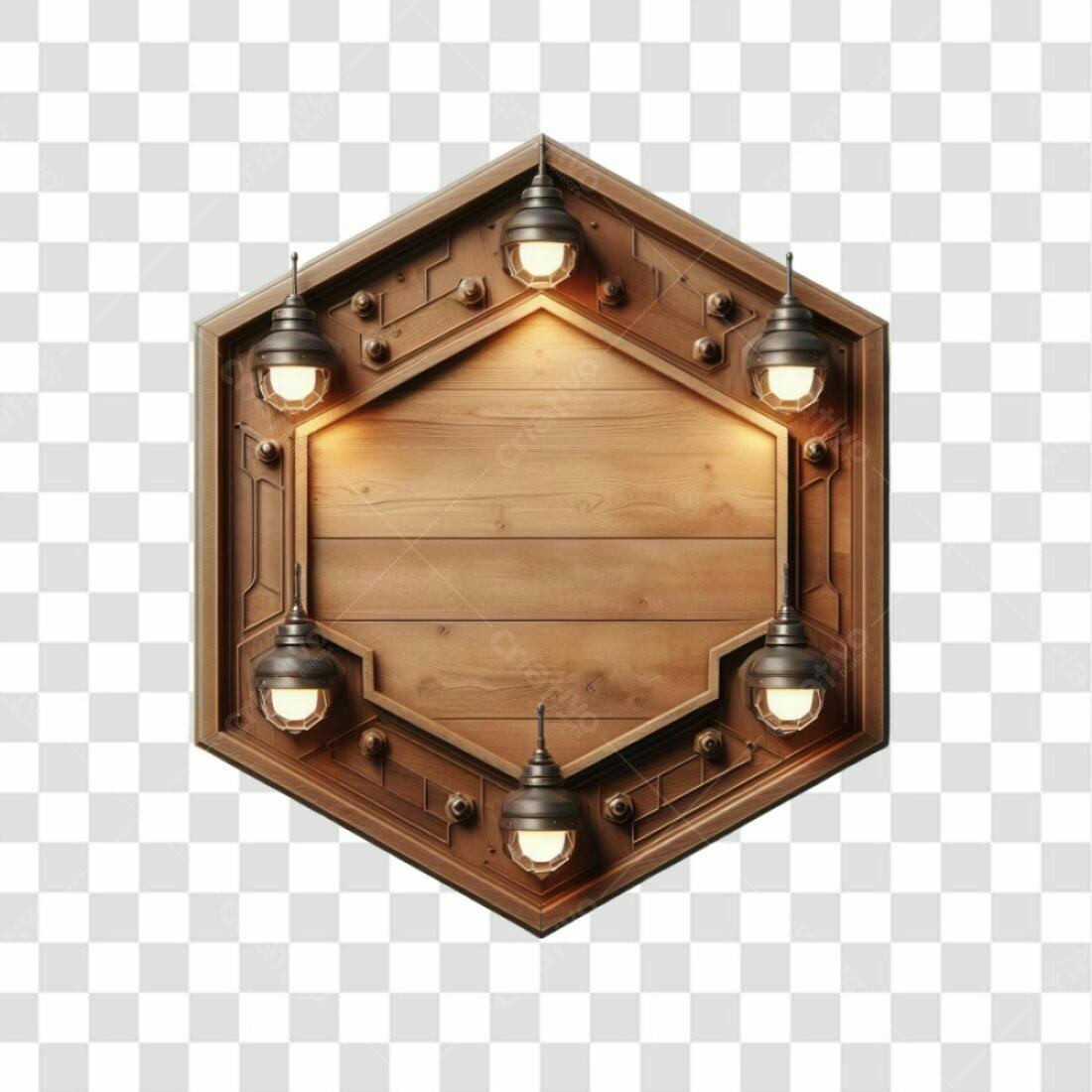 Banner Hexagonal Madeira PNG com fundo transparente