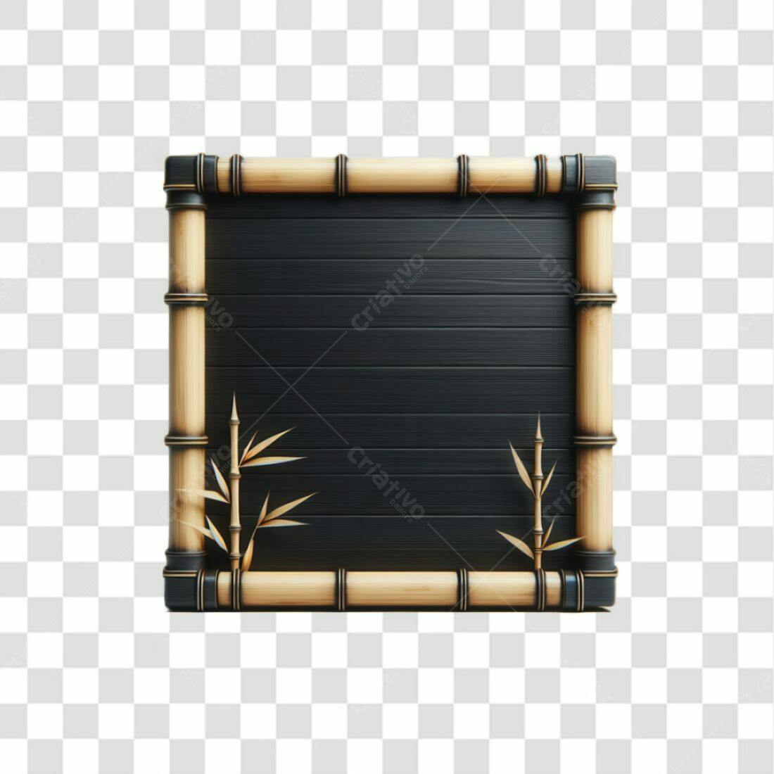Quadro bambu PNG com fundo transparente