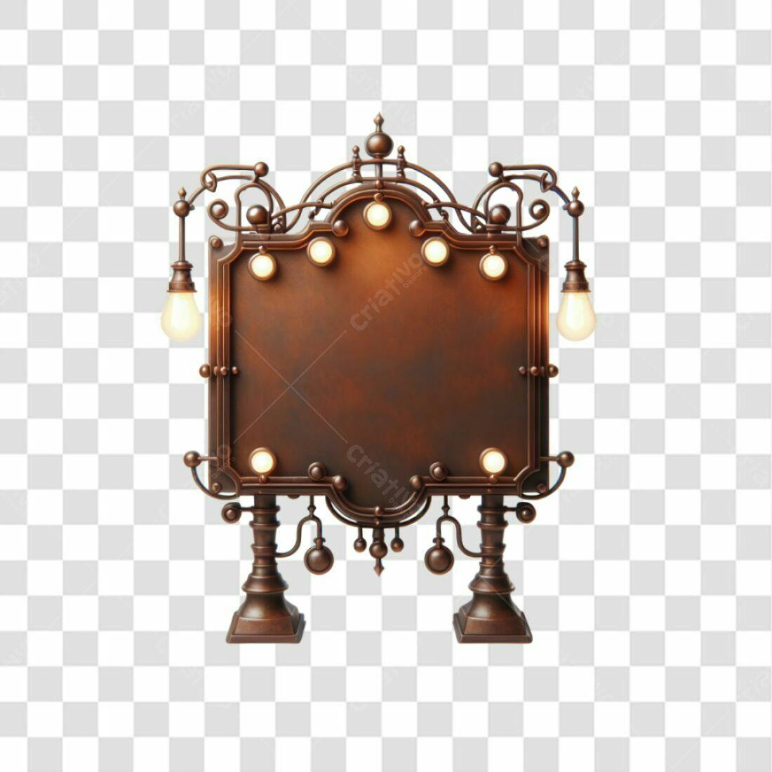Quadro estilo steampunk PNG com fundo transparente