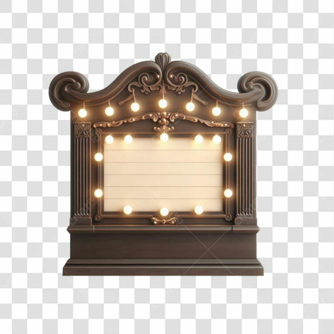 Quadro de Luz Marrom Vintage PNG com fundo transparente