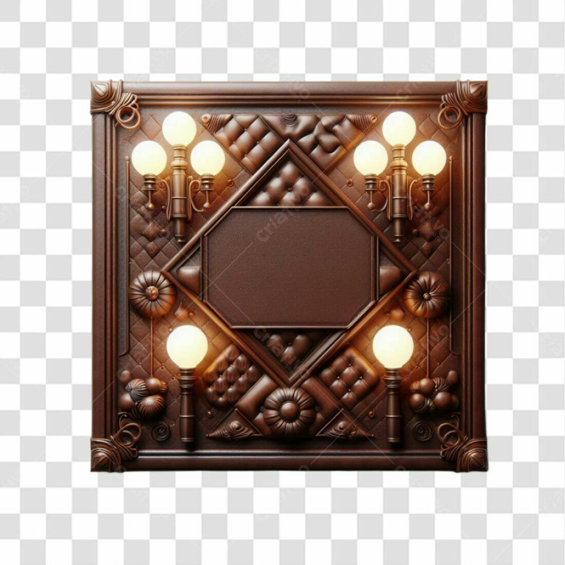 Quadro Vintage com lâmpadas PNG com fundo transparente