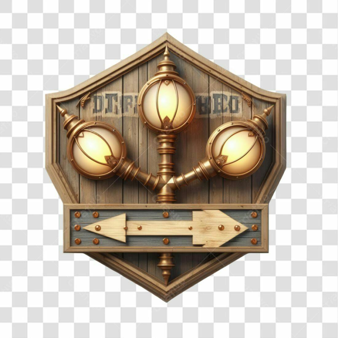 Placa de madeira estilo faroeste PNG com fundo transparente