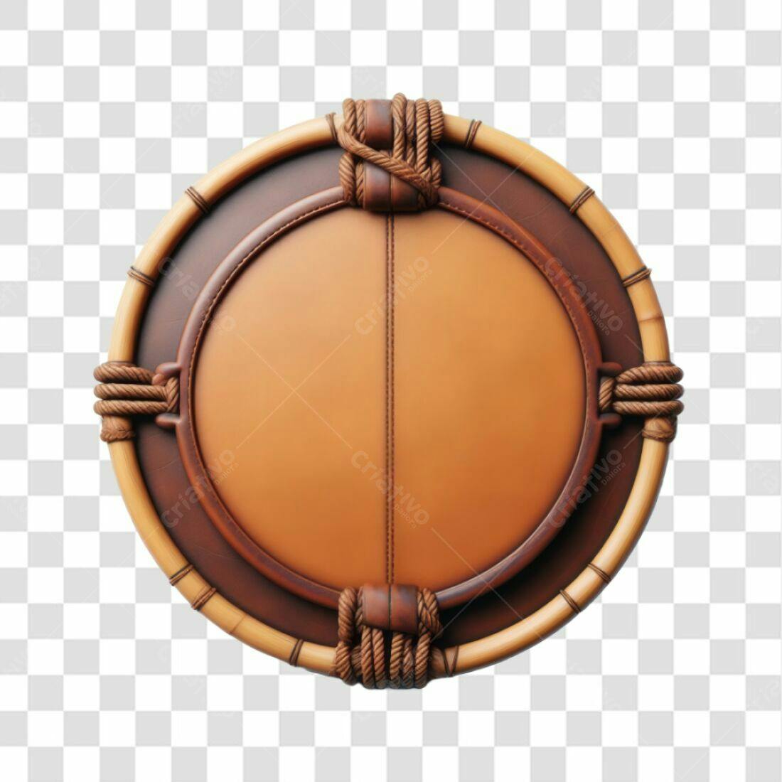 Selo redondo marrom e bege PNG com fundo transparente