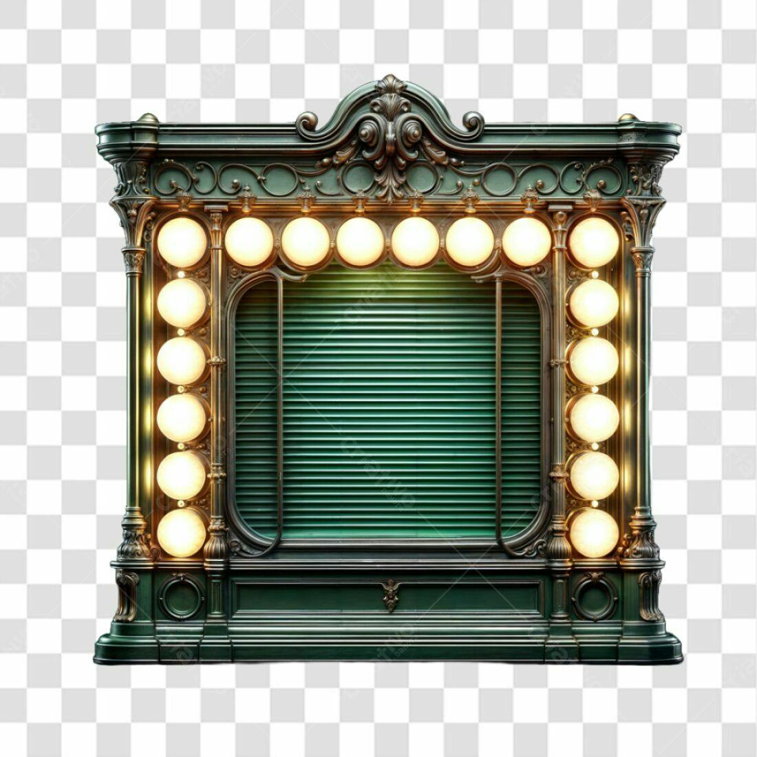 Moldura Vintage com Lâmpadas PNG com fundo transparente
