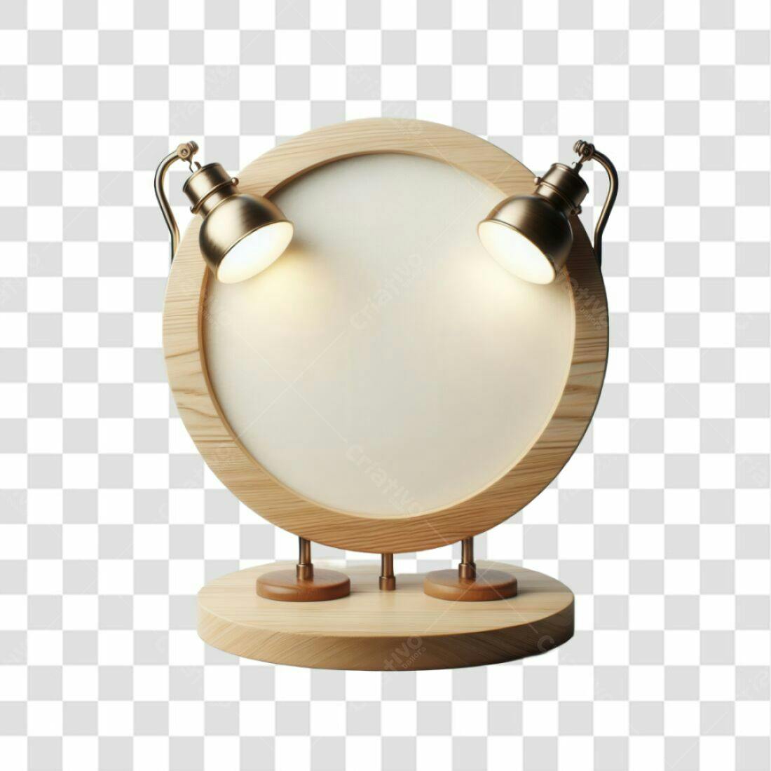 Moldura de Madeira com Lâmpadas PNG com fundo transparente
