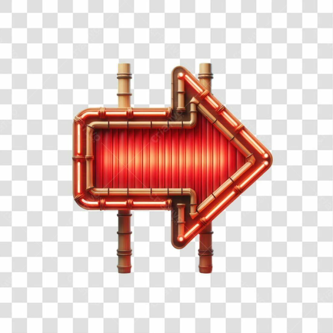 Icone Seta Neon Vermelha PNG com fundo transparente