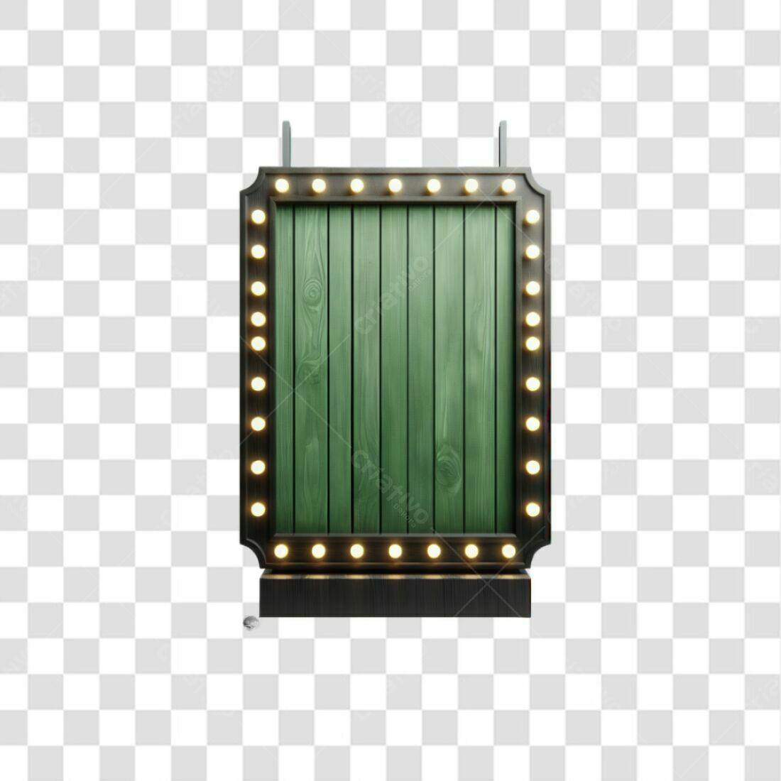 Quadro de Luz Verde para Cardápio PNG com fundo transparente