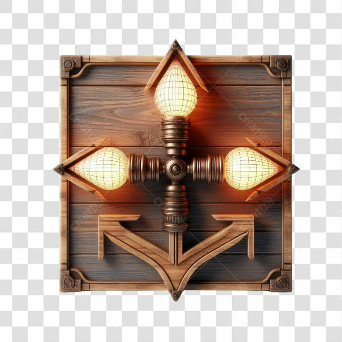 Icone steampunk com lâmpadas PNG com fundo transparente