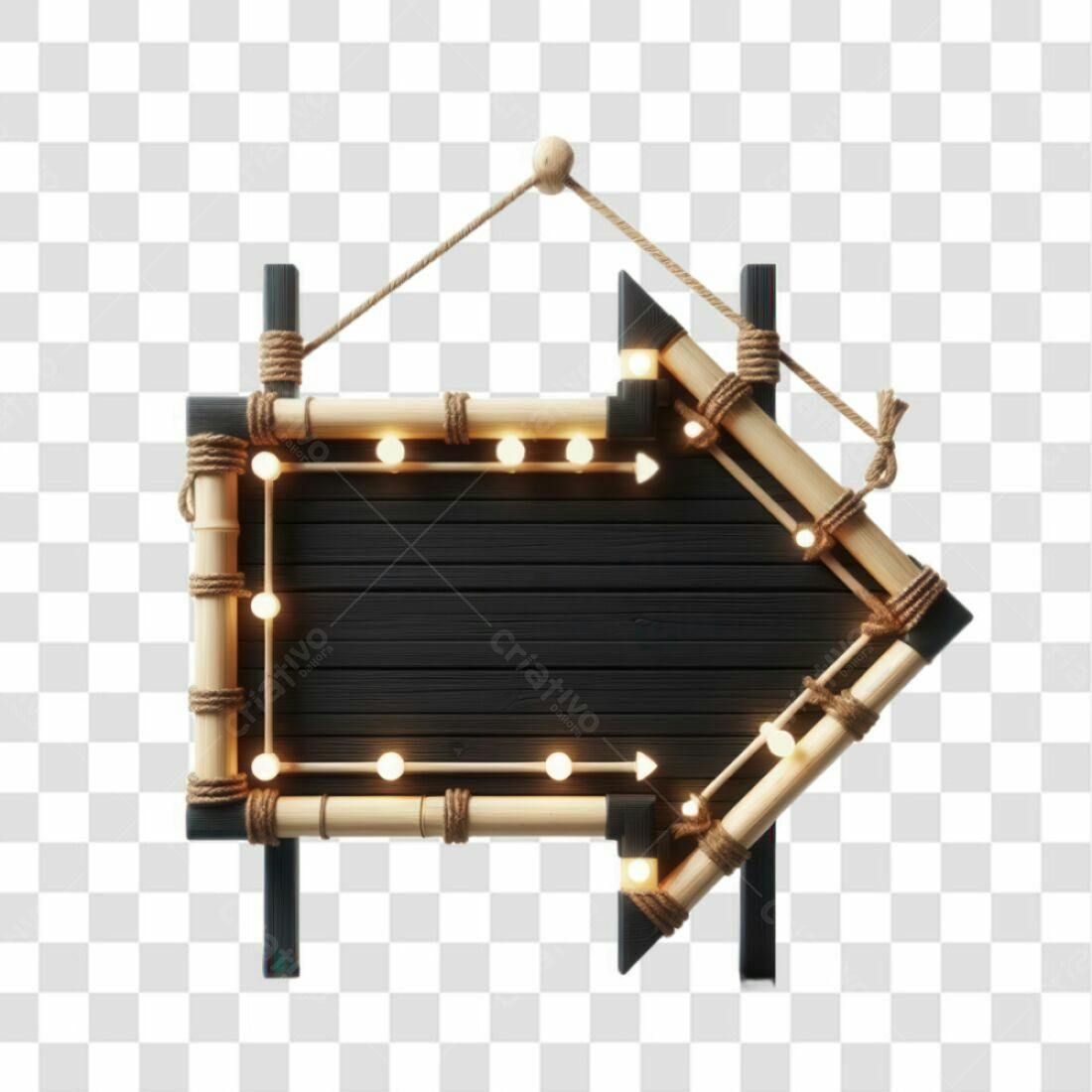 Indicador de Direção Madeira e Bambu PNG com fundo transparente