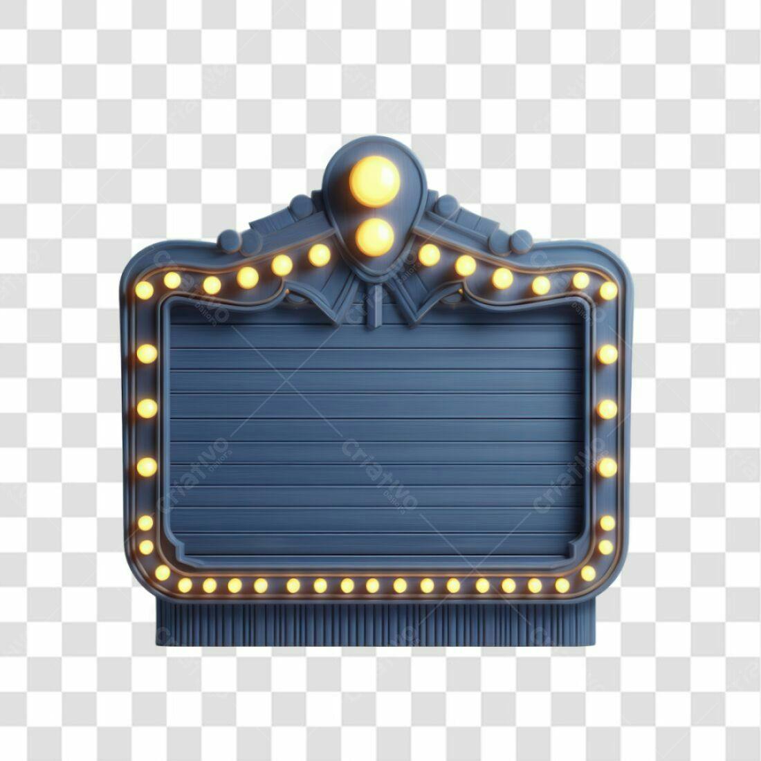Painel de Cinema Retro PNG com fundo transparente