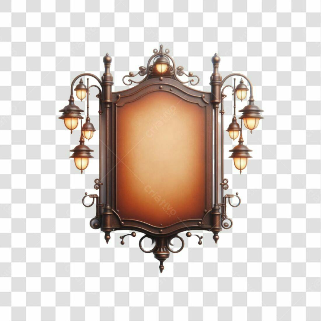 Placa Decorativa Vintage PNG com fundo transparente