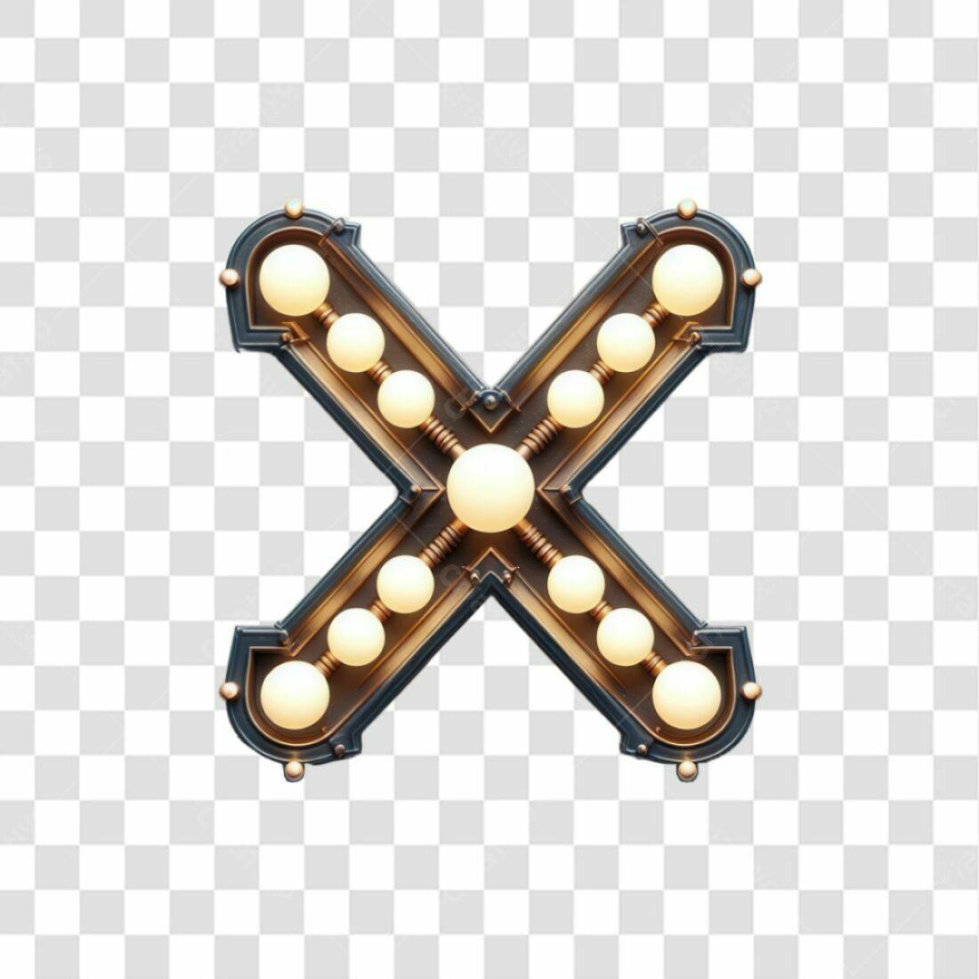 Icone Letra X Luzes PNG com fundo transparente