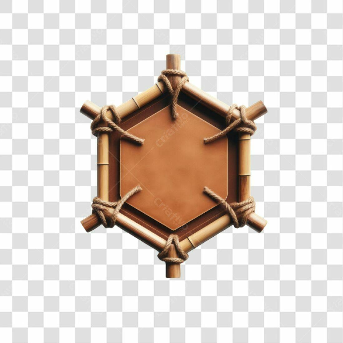 Icone Hexagonal em Bambu PNG com fundo transparente