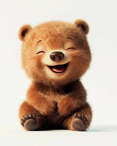 Imagem de um urso fofinho em formato 3d