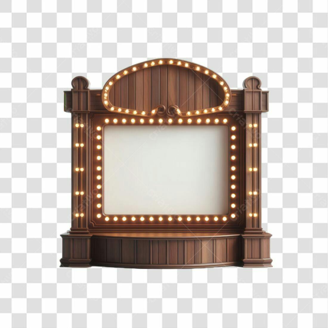 Moldura de madeira PNG com fundo transparente