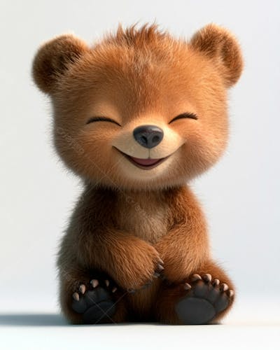 Imagem De Um Urso Fofinho Em Formato 3D