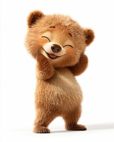 Imagem De Um Urso Fofinho Em Formato 3D