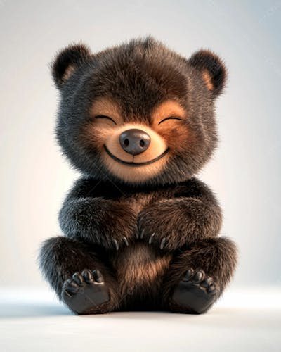 Imagem De Um Urso Fofinho Em Formato 3D