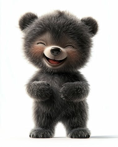 Imagem de um urso fofinho em formato 3d