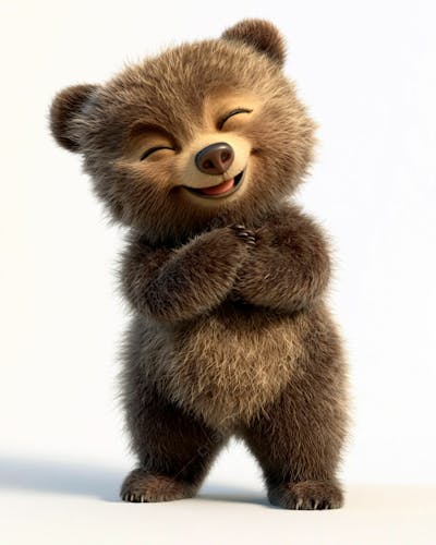 Imagem De Um Urso Fofinho Em Formato 3D