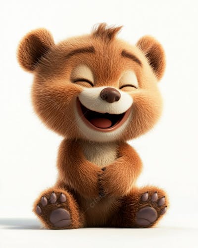 Imagem De Um Urso Fofinho Em Formato 3D