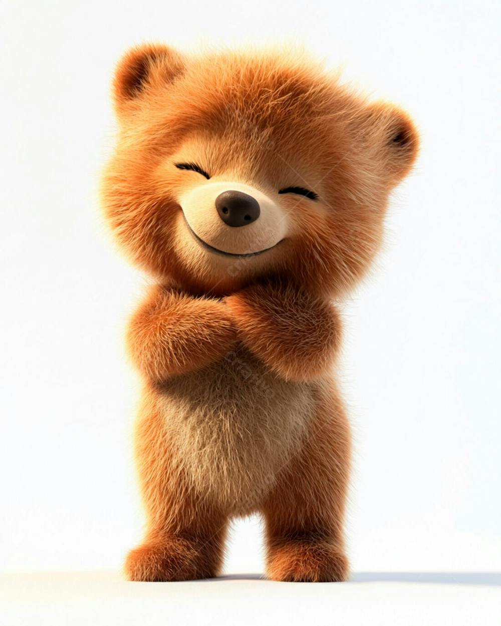 Imagem De Um Urso Fofinho Em Formato 3D