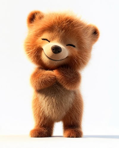 Imagem De Um Urso Fofinho Em Formato 3D