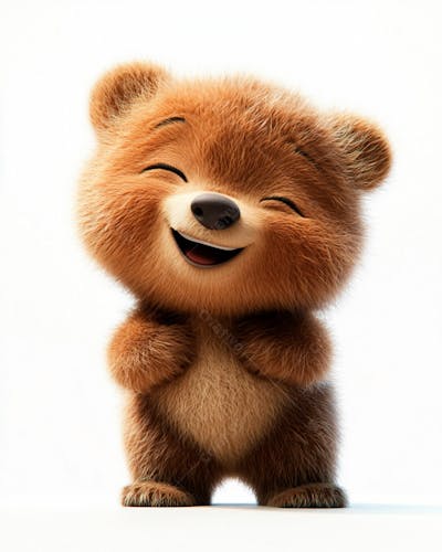 Imagem De Um Urso Fofinho Em Formato 3D