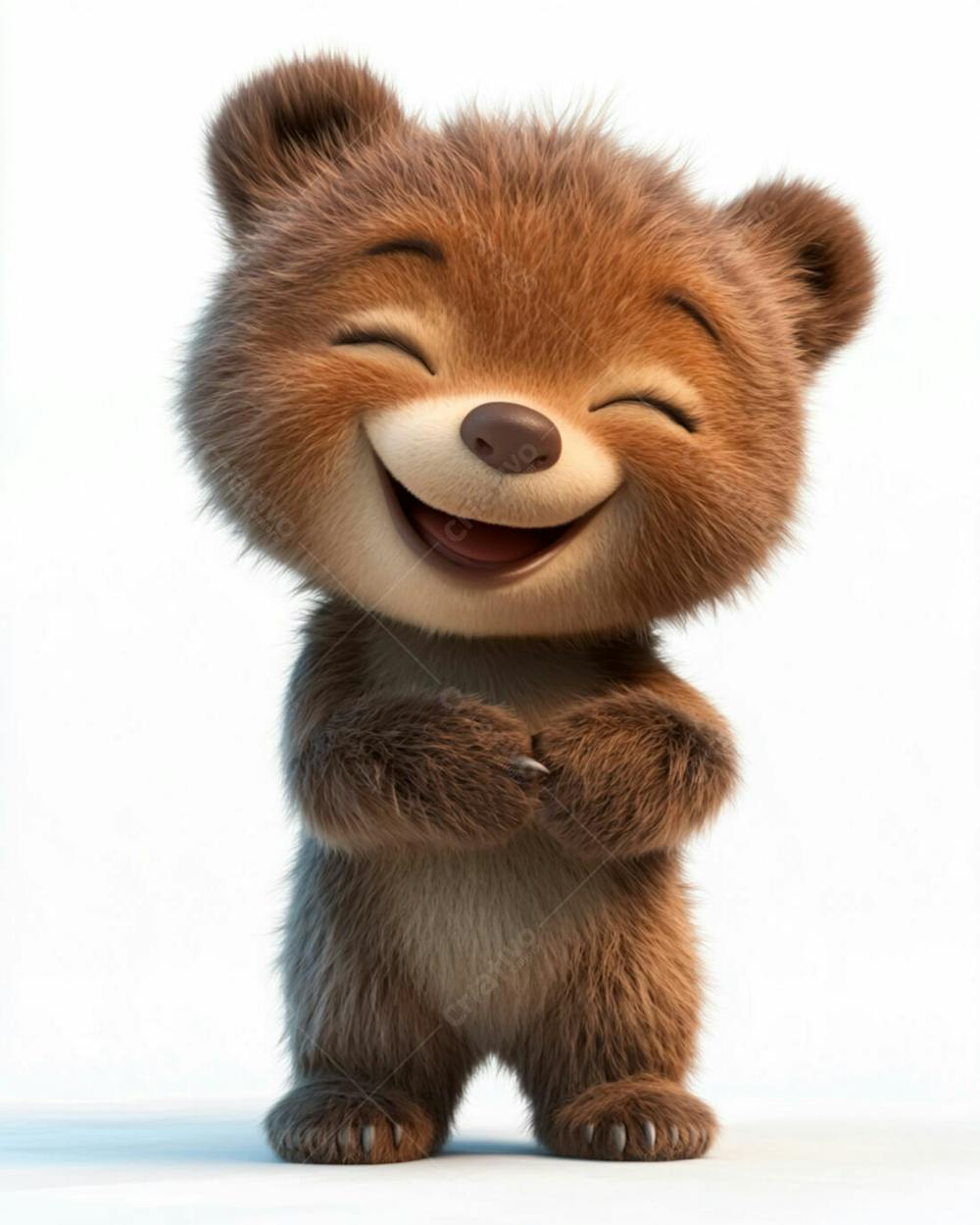 Imagem De Um Urso Fofinho Em Formato 3D